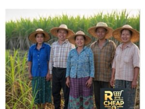 สนับสนุนคนงานตัดอ้อย 5 คนสำหรับหนึ่งวัน Support five sugarcane cutters for one day.
